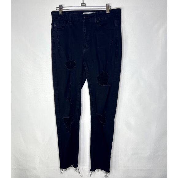 KanCan black distressed skinny ankle jean released hem size 9/28 - Picture 1 of 12